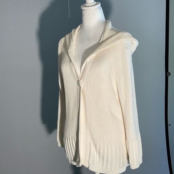 Faded Glory Women's Ivory Hooded Cardigan - Picture 6 of 16